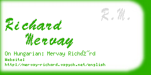 richard mervay business card